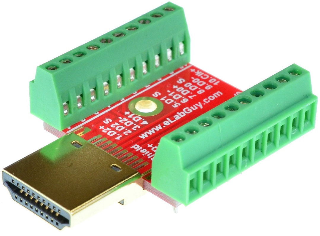 HDMI Type A Male connector Breakout Board
